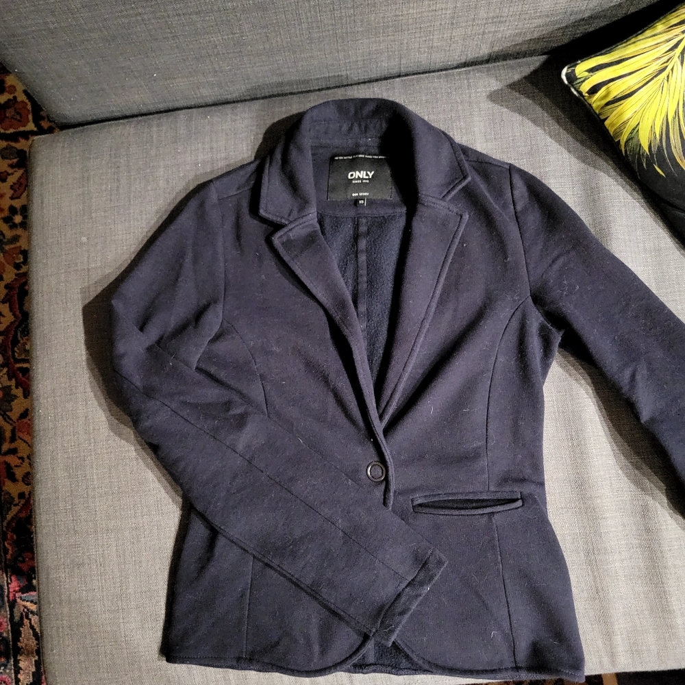 Comfy sweater blazer navy blue
